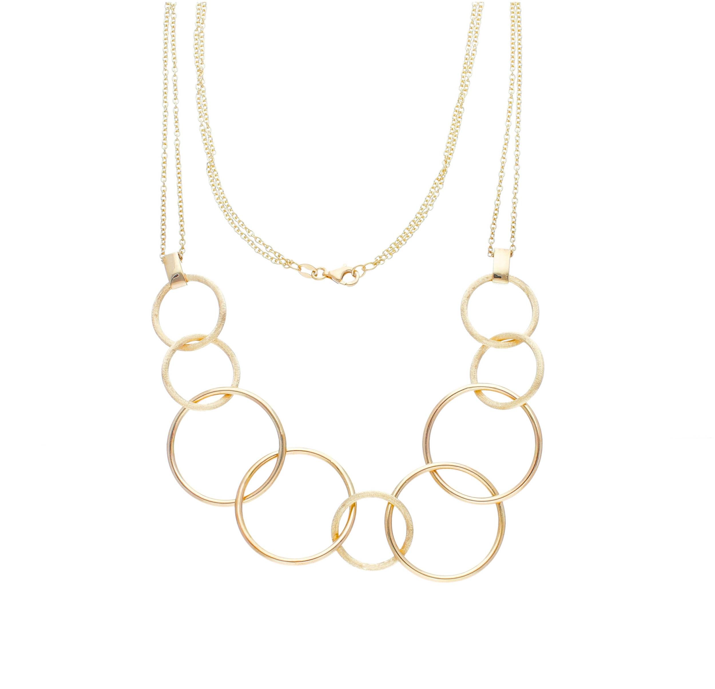 Golden necklace k14 with rings (code S242443)